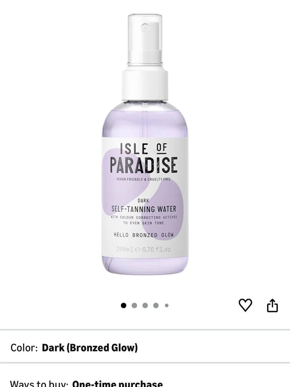 Isle of Paradise Self-Tanning Water — color DARK!